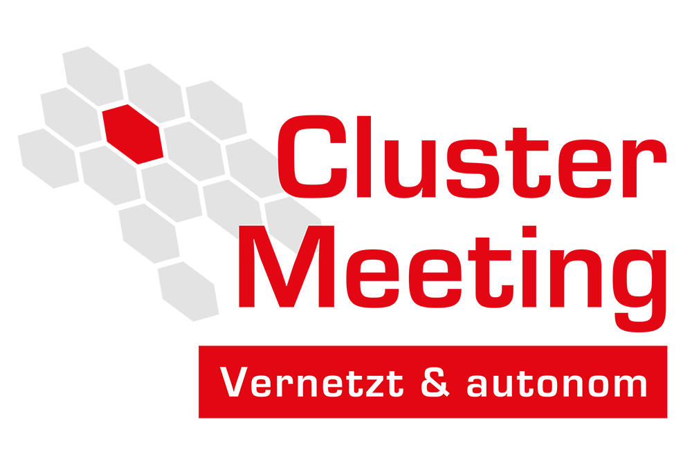 Logo Cluster Meeting Hintergrund geblurred